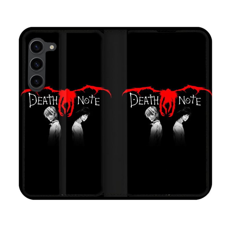 Housse Cuir Portefeuille Pour Samsung Galaxy S23 Manga Death Note Noir