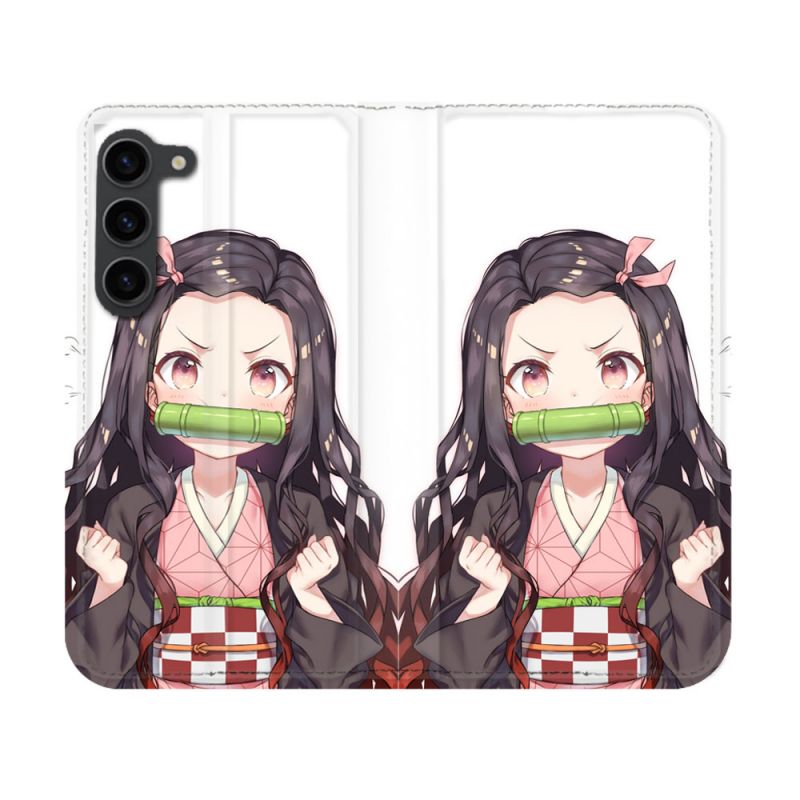 Housse Cuir Portefeuille Pour Samsung Galaxy S23 Manga Demon Slayer Nezuko
