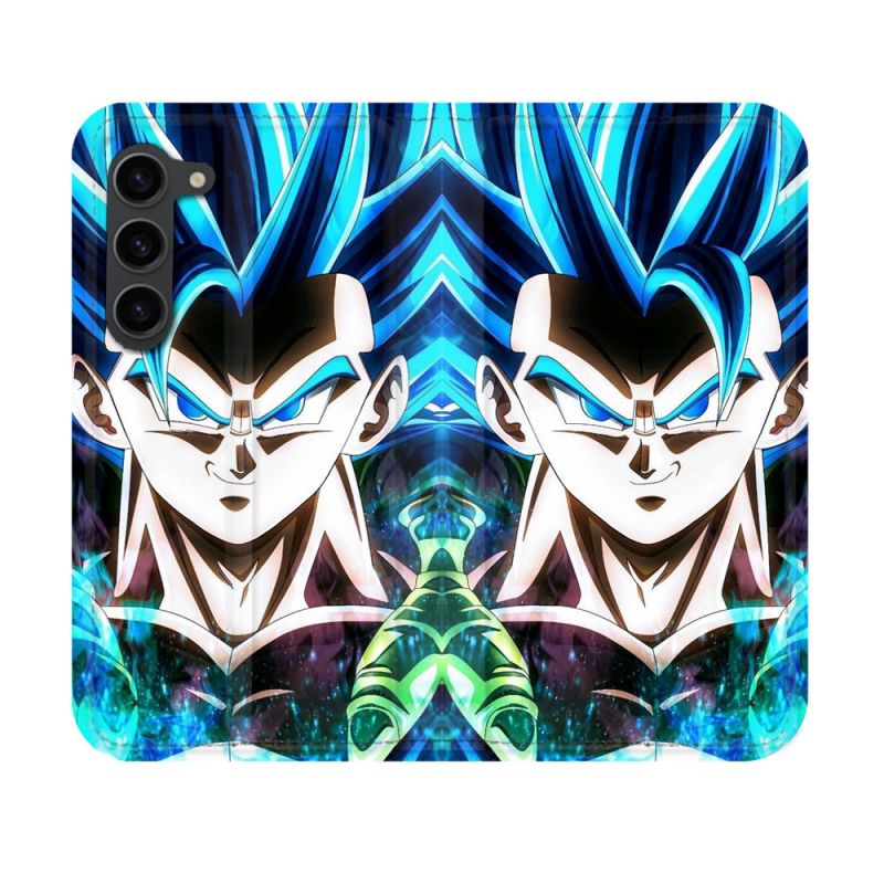 Housse Cuir Portefeuille Pour Samsung Galaxy S23 Manga Dragon Ball Gogeta Visage