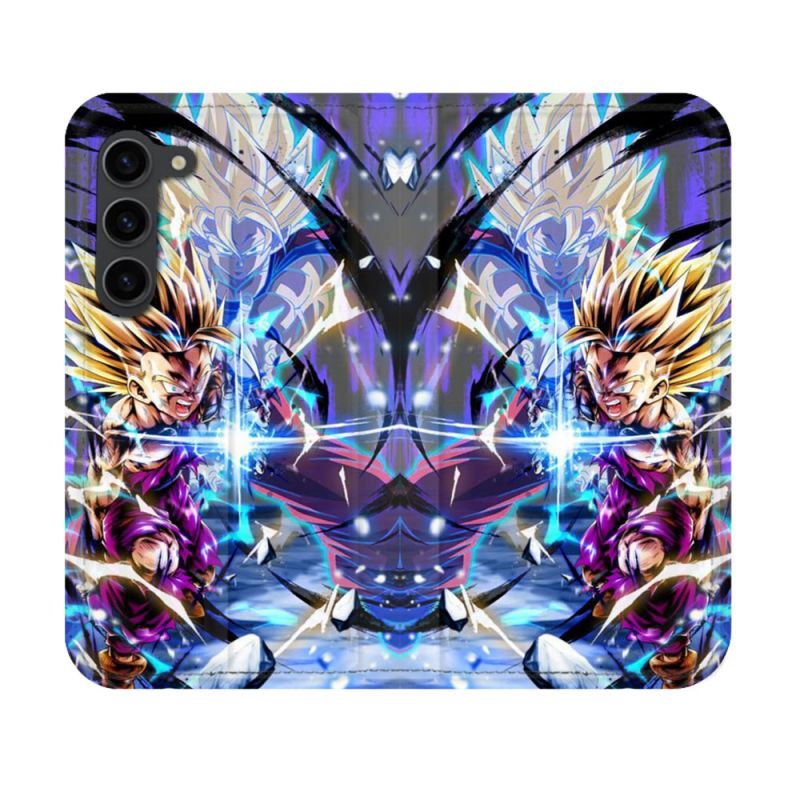 Housse Cuir Portefeuille Pour Samsung Galaxy S23 Manga Dragon Ball Sangohan Duo