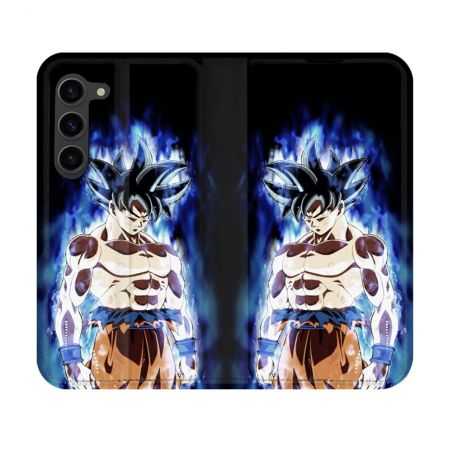 Housse Cuir Portefeuille Pour Samsung Galaxy S23 Manga Dragon Ball Sangoku Noir