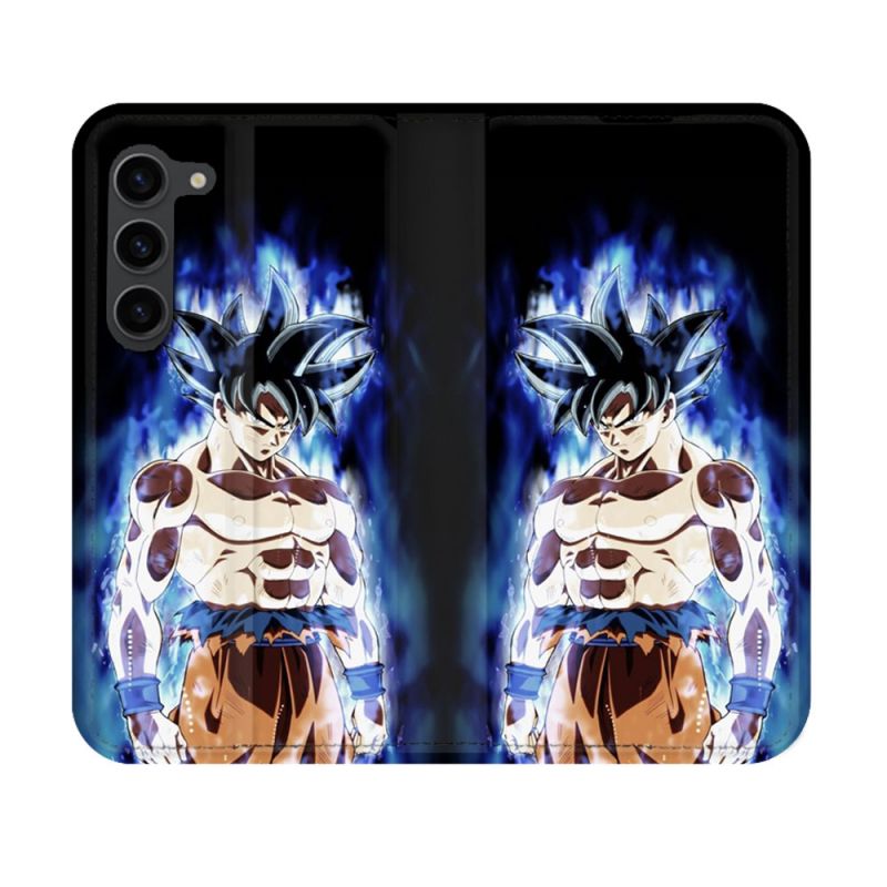 Housse Cuir Portefeuille Pour Samsung Galaxy S23 Manga Dragon Ball Sangoku Noir
