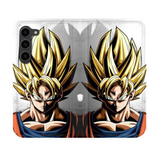 Housse Cuir Portefeuille Pour Samsung Galaxy S23 Manga Dragon Ball Sangoku Portrait