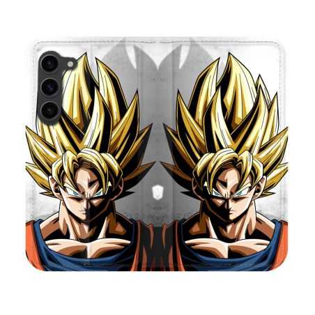 Housse Cuir Portefeuille Pour Samsung Galaxy S23 Manga Dragon Ball Sangoku Portrait