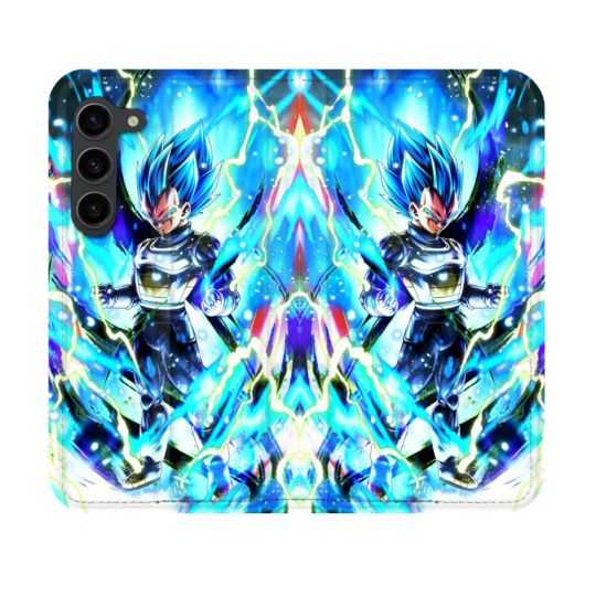 Housse Cuir Portefeuille Pour Samsung Galaxy S23 Manga Dragon Ball Vegeta Bleu