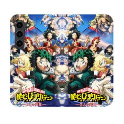 Housse Cuir Portefeuille Pour Samsung Galaxy S23 Manga My Hero Academia Affiche