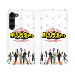 Housse Cuir Portefeuille Pour Samsung Galaxy S23 Manga My Hero Academia Blanc