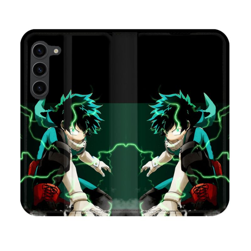 Housse Cuir Portefeuille Pour Samsung Galaxy S23 Manga My Hero Academia Deku