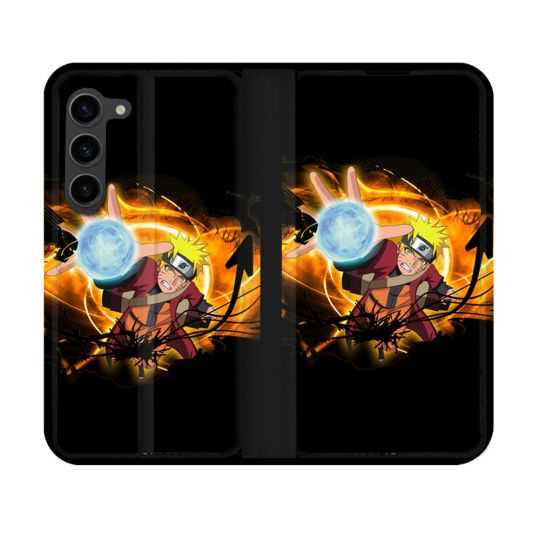 Housse Cuir Portefeuille Pour Samsung Galaxy S23 Manga Naruto Noir