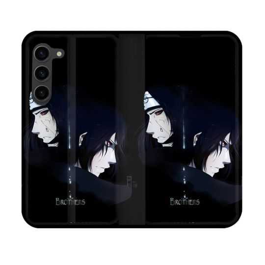 Housse Cuir Portefeuille Pour Samsung Galaxy S23 Manga Naruto Sasuke Itachi