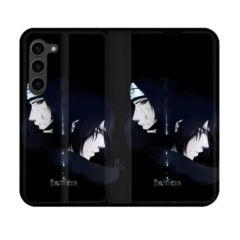 Housse Cuir Portefeuille Pour Samsung Galaxy S23 Manga Naruto Sasuke Itachi