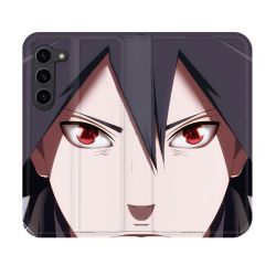 Housse Cuir Portefeuille Pour Samsung Galaxy S23 Manga Naruto Sasuke visage