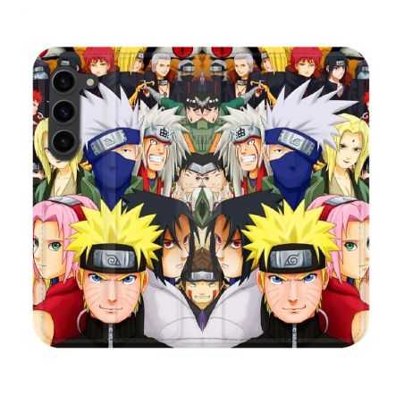 Housse Cuir Portefeuille Pour Samsung Galaxy S23 Manga Naruto Team