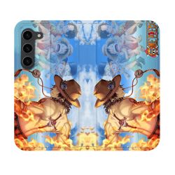 Housse Cuir Portefeuille Pour Samsung Galaxy S23 Manga One Piece Ace Color