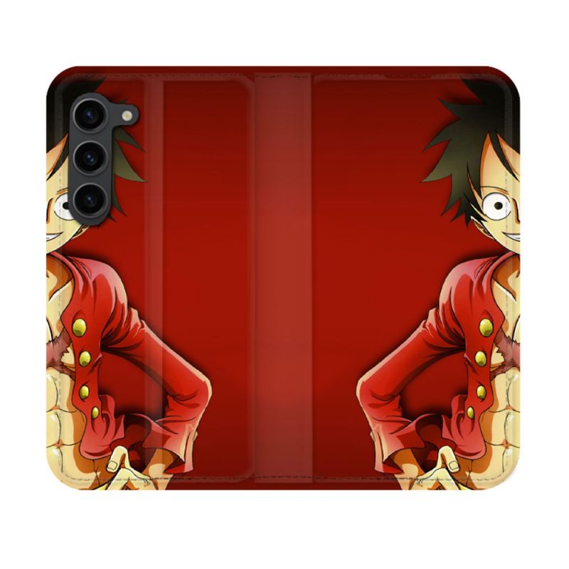 Housse Cuir Portefeuille Pour Samsung Galaxy S23 Manga One Piece Luffy