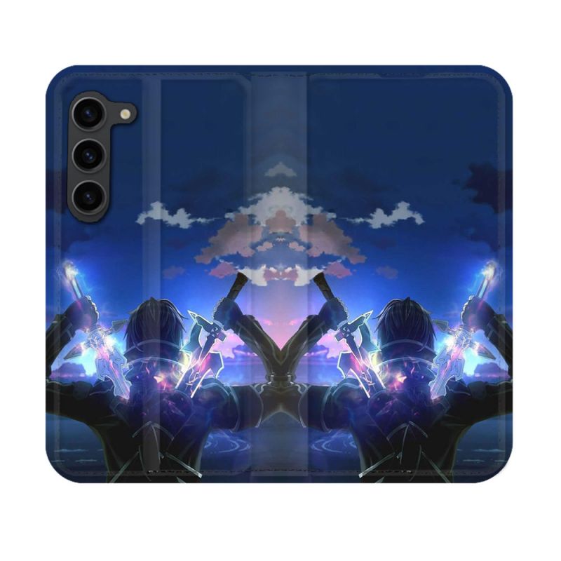 Housse Cuir Portefeuille Pour Samsung Galaxy S23 Manga SAO sword Art Online Epee