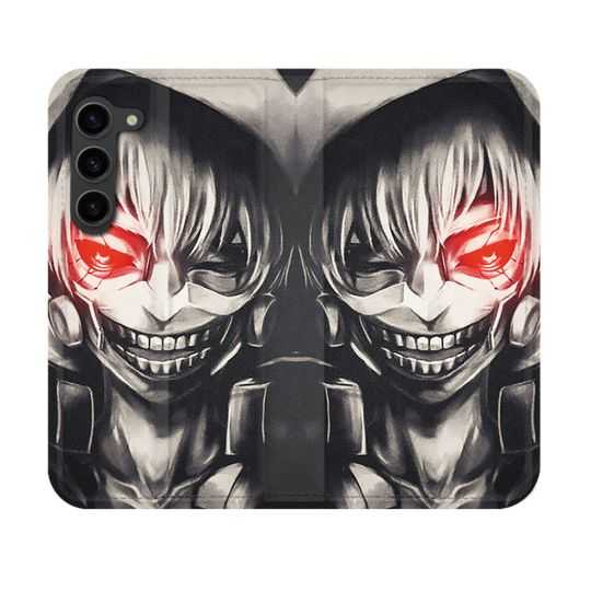 Housse Cuir Portefeuille Pour Samsung Galaxy S23 Manga Tokyo Ghoul Kaneki Noir