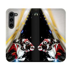 Housse Cuir Portefeuille Pour Samsung Galaxy S23 Moto Course GP R6