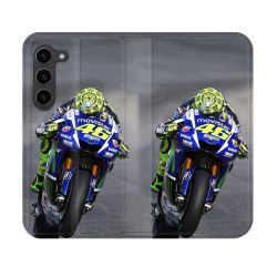 Housse Cuir Portefeuille Pour Samsung Galaxy S23 Moto Course GP Wheeling 46