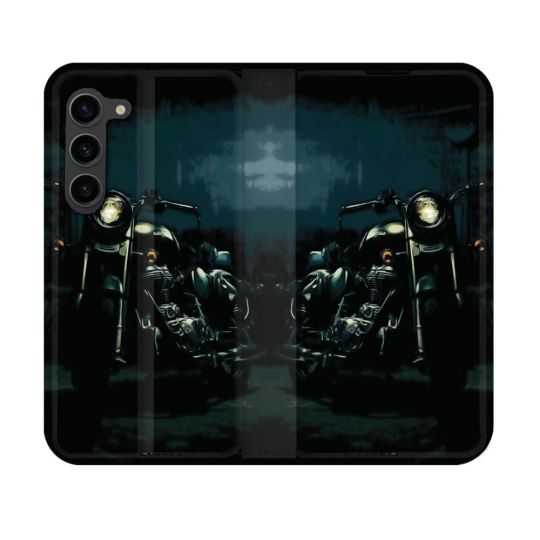 Housse Cuir Portefeuille Pour Samsung Galaxy S23 Moto Harley Vintage