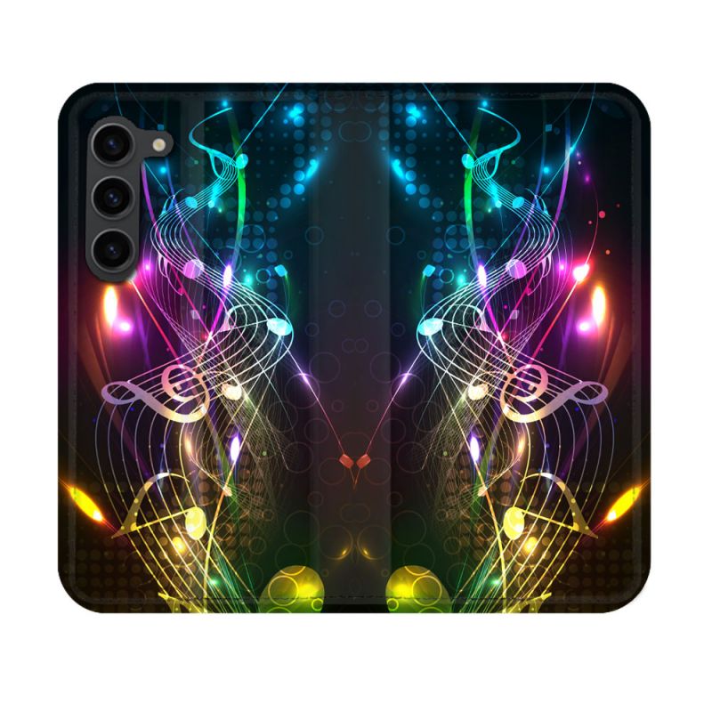Housse Cuir Portefeuille Pour Samsung Galaxy S23 Musique Partition Multicolore
