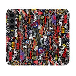 Housse Cuir Portefeuille Pour Samsung Galaxy S23 Musique Rock Groupe