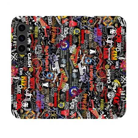 Housse Cuir Portefeuille Pour Samsung Galaxy S23 Musique Rock Groupe