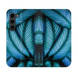 Housse Cuir Portefeuille Pour Samsung Galaxy S23 Nature Feuille Palmier