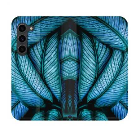Housse Cuir Portefeuille Pour Samsung Galaxy S23 Nature Feuille Palmier