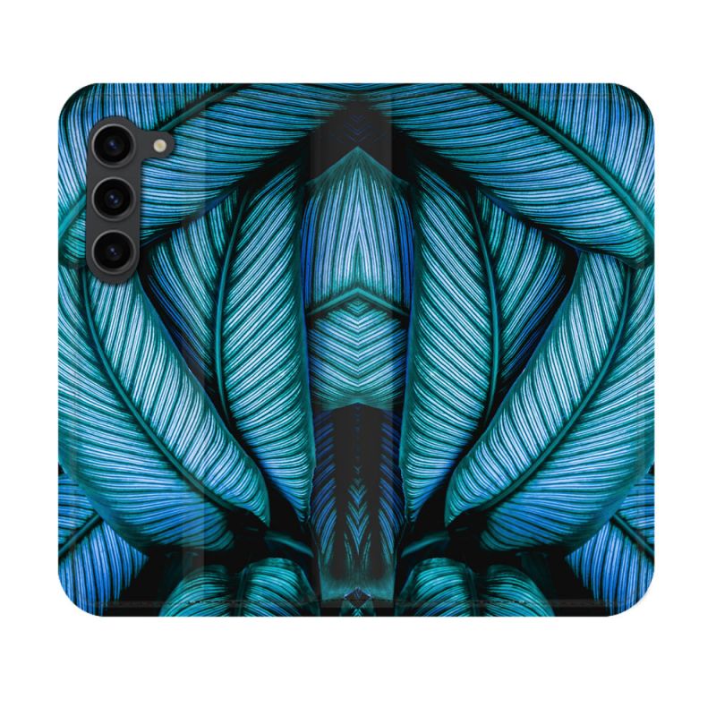 Housse Cuir Portefeuille Pour Samsung Galaxy S23 Nature Feuille Palmier