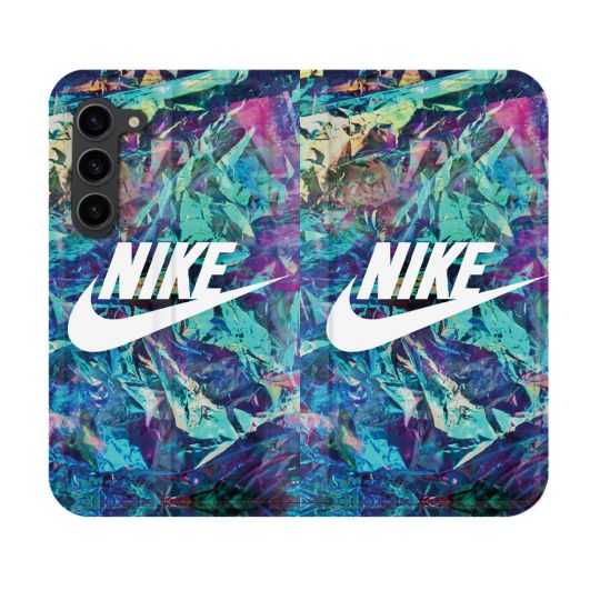 Housse Cuir Portefeuille Pour Samsung Galaxy S23 Nike Turquoise