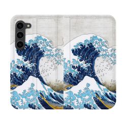 Housse Cuir Portefeuille Pour Samsung Galaxy S23 Peinture La Grande Vague