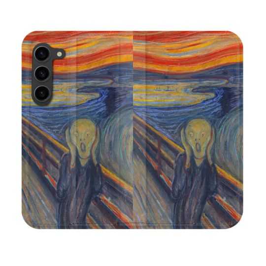 Housse Cuir Portefeuille Pour Samsung Galaxy S23 Peinture Le Cri