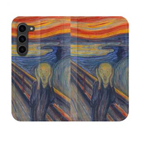 Housse Cuir Portefeuille Pour Samsung Galaxy S23 Peinture Le Cri