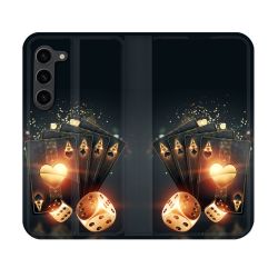 Housse Cuir Portefeuille Pour Samsung Galaxy S23 Poker Des