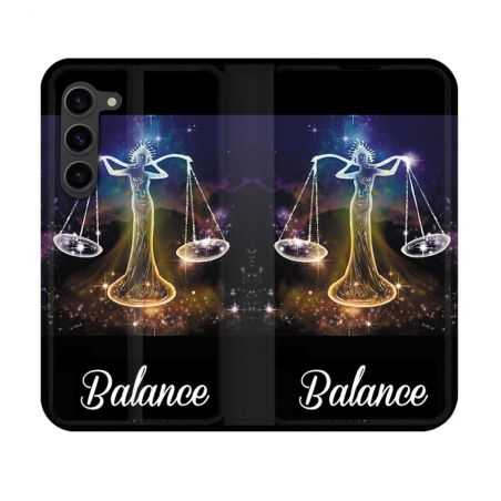 Housse Cuir Portefeuille Pour Samsung Galaxy S23 Signe Zodiaque 2 Balance