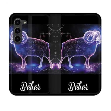 Housse Cuir Portefeuille Pour Samsung Galaxy S23 Signe Zodiaque 2 Bélier