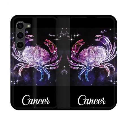 Housse Cuir Portefeuille Pour Samsung Galaxy S23 Signe Zodiaque 2 Cancer
