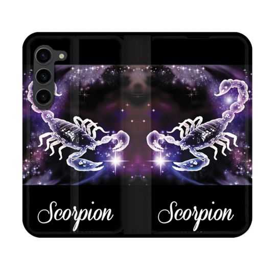Housse Cuir Portefeuille Pour Samsung Galaxy S23 Signe Zodiaque 2 Scorpion