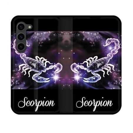 Housse Cuir Portefeuille Pour Samsung Galaxy S23 Signe Zodiaque 2 Scorpion