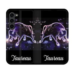 Housse Cuir Portefeuille Pour Samsung Galaxy S23 Signe Zodiaque 2 Taureau