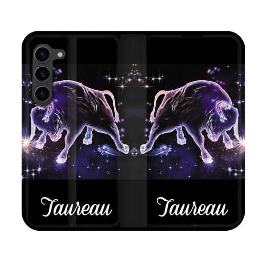 Housse Cuir Portefeuille Pour Samsung Galaxy S23 Signe Zodiaque 2 Taureau