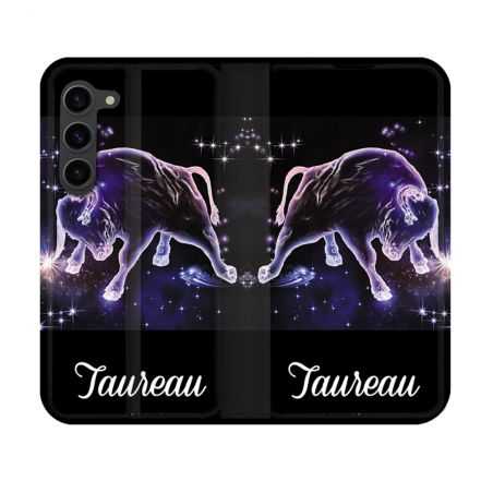Housse Cuir Portefeuille Pour Samsung Galaxy S23 Signe Zodiaque 2 Taureau