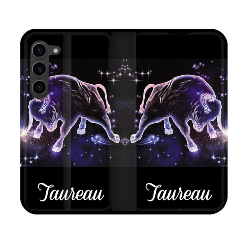 Housse Cuir Portefeuille Pour Samsung Galaxy S23 Signe Zodiaque 2 Taureau