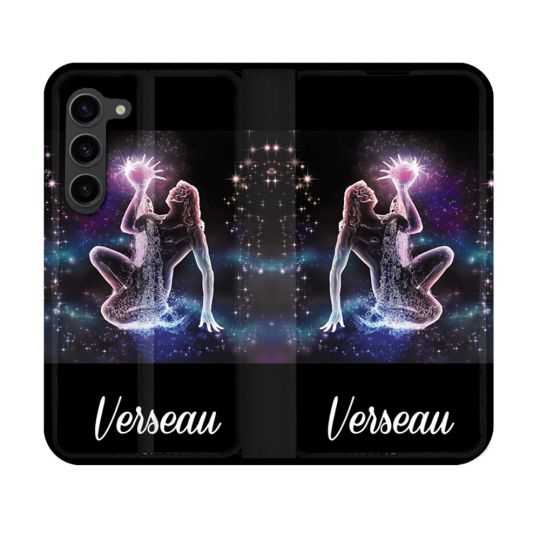 Housse Cuir Portefeuille Pour Samsung Galaxy S23 Signe Zodiaque 2 Verseau
