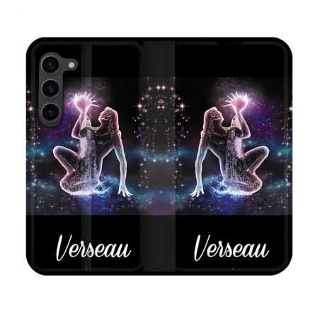 Housse Cuir Portefeuille Pour Samsung Galaxy S23 Signe Zodiaque 2 Verseau
