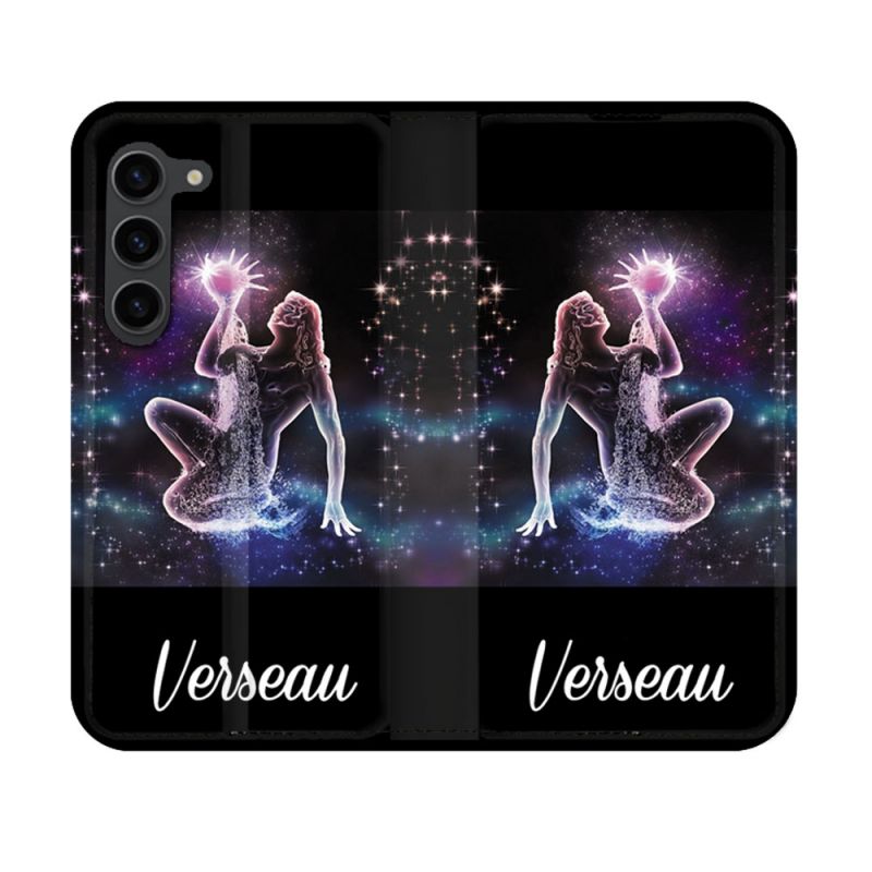 Housse Cuir Portefeuille Pour Samsung Galaxy S23 Signe Zodiaque 2 Verseau