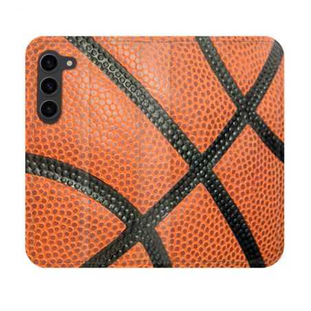 Housse Cuir Portefeuille Pour Samsung Galaxy S23 Sport Ballon Basket