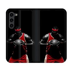 Housse Cuir Portefeuille Pour Samsung Galaxy S23 Sport Basketeur