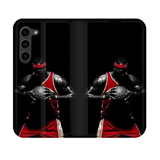 Housse Cuir Portefeuille Pour Samsung Galaxy S23 Sport Basketeur